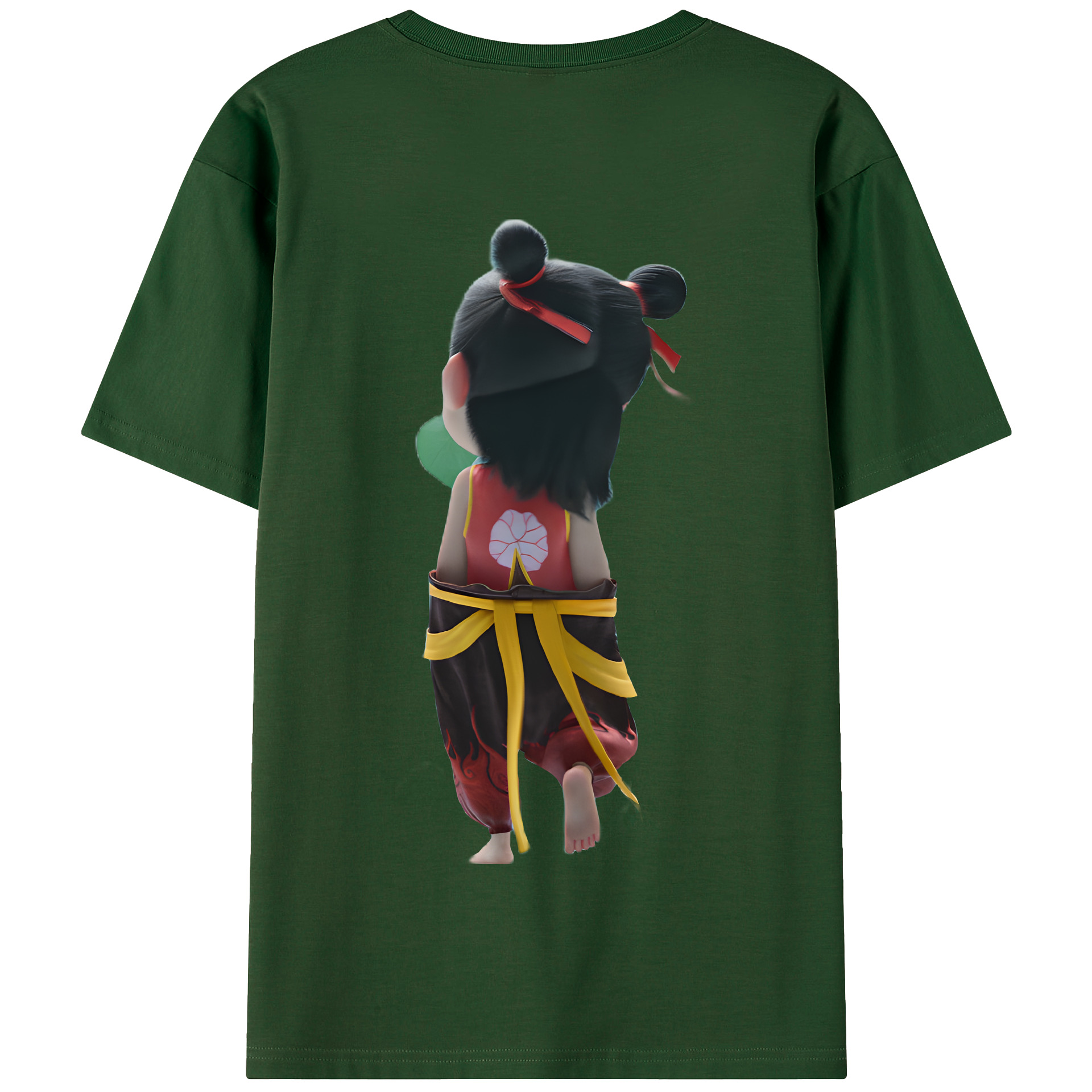 （画像用） Ne Zha 2 ナタ 魔童の大暴れ 綿100％半袖Tシャツ（背面プリント）